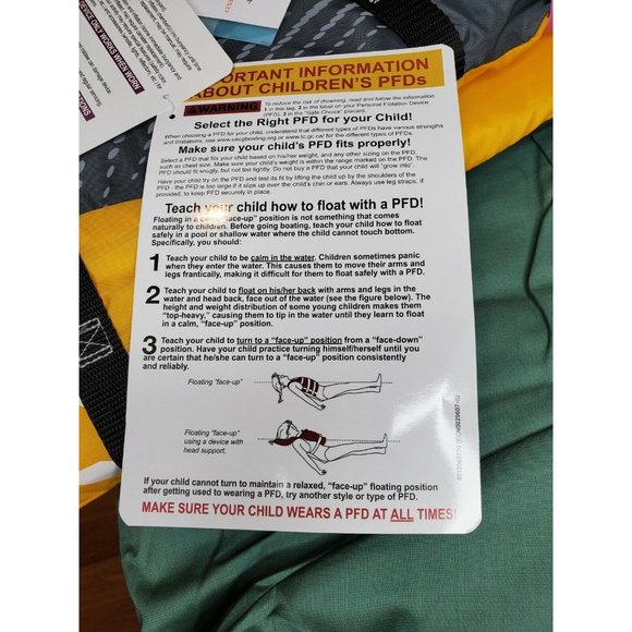 Stearns Infinity Series Coastguard Approved Antimicrobial Youth 50-90Lb Lifevest - Picture 9 of 12